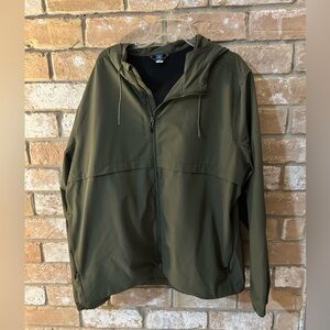 Old Navy Men's Dark Green Stretchtech Windbreaker. Size XXL.
